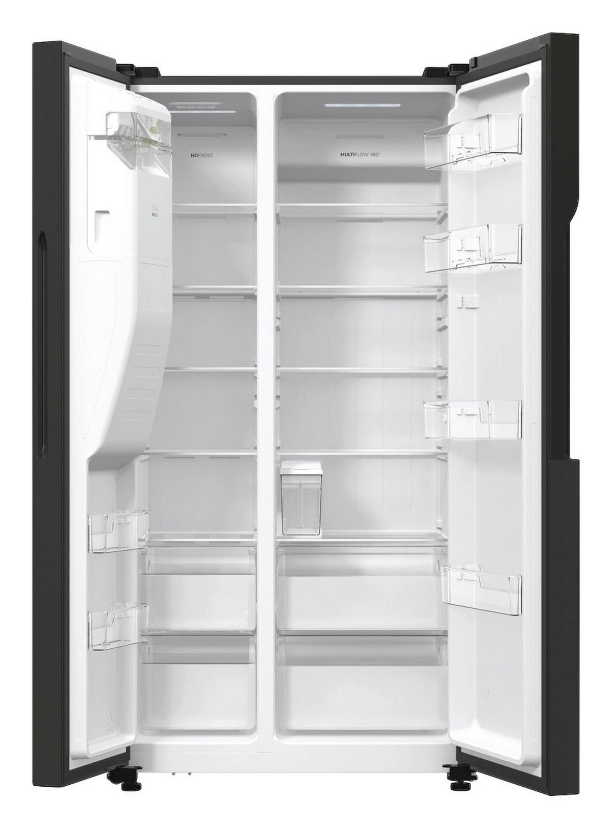 Gorenje Side-by-Side NRR9ESBXL Ice Crushed schwarz B/H/T: ca. 92x179x70 cm Side-by-Side NRR9ESBXL - schwarz (92,00/179,00/70,00cm) - Gorenje