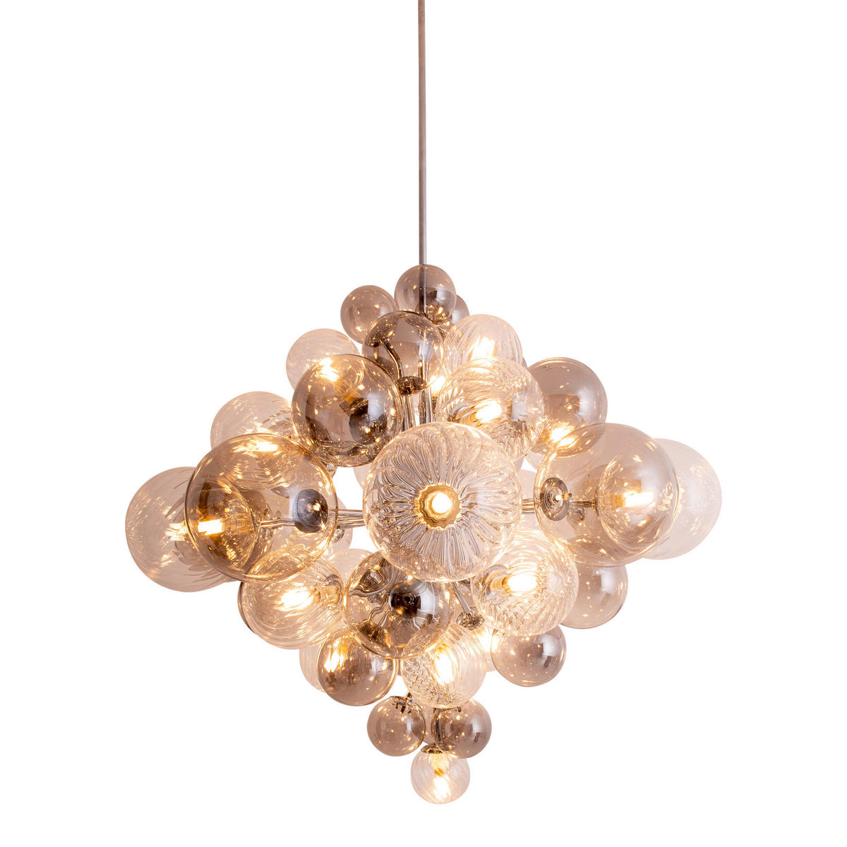 Näve Leuchten Pendelleuchte Chrom Metall Glas B/H/T/D: ca. 75x120x75x75 cm G9 20 Brennstellen SPHERE - Chrom (75,00/120,00/75,00cm) - Näve Leuchten