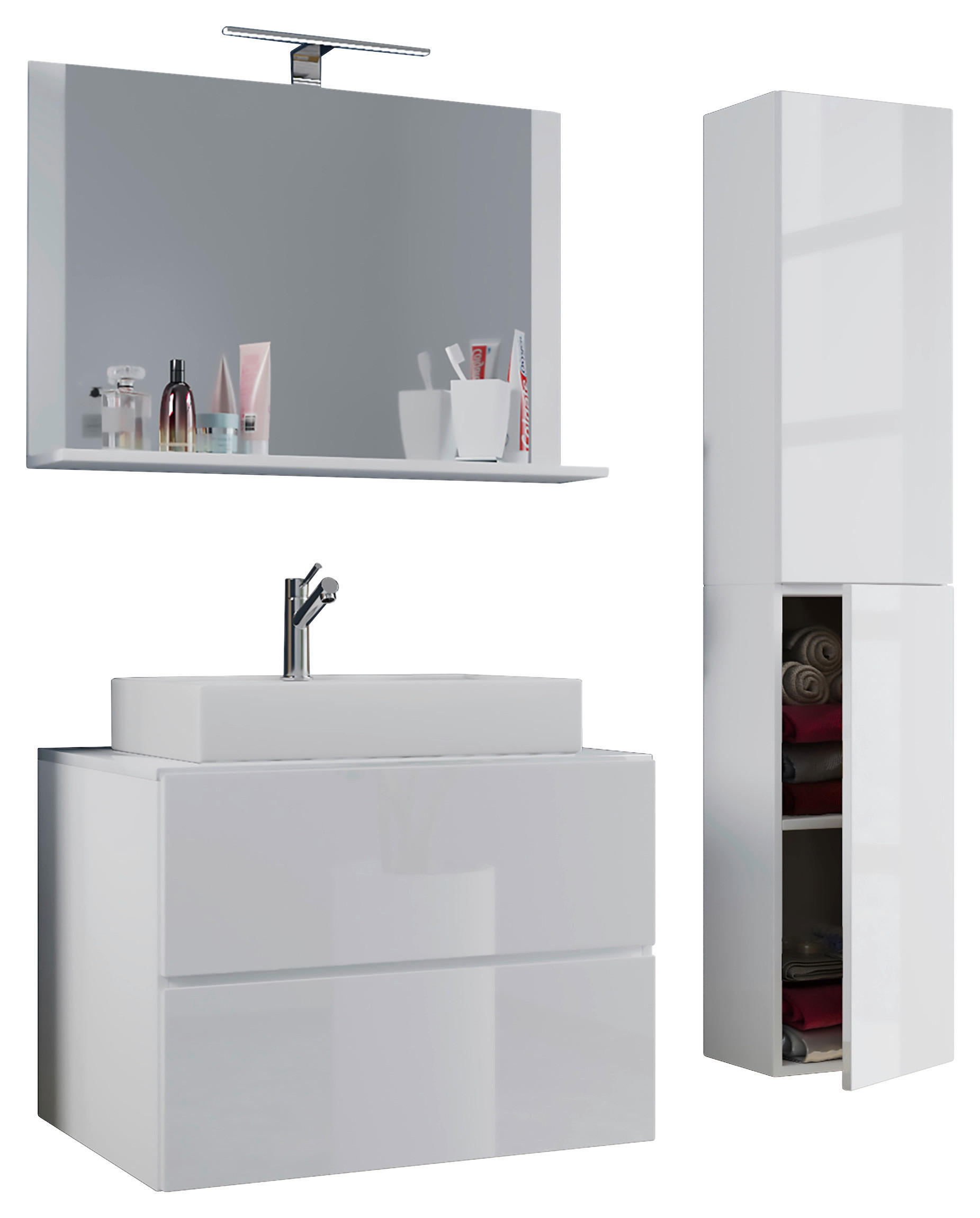 Waschplatz 4tlg-Lendas weiß weiß B/H/T: ca. 60x52x52 cm 4tlg-Lendas - weiß (60,00/52,00/52,00cm) - VCM Möbel