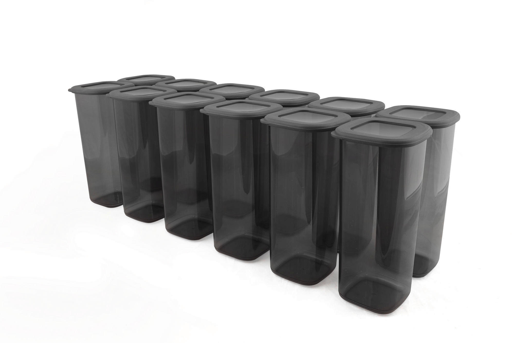 HermiaConcept Vorratsdosenset 12-tlg. grau B/H/T/L/D: ca. 11x25x11x11x11 cm 12-tlg. - grau (11,00/11,00/25,00cm) - HermiaConcept