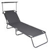 VCM Sonnenliege grau Polyester-Mischgewebe B/H/L: ca. 55x34x190 cm Sonnenliege - grau (190,00/55,00/34,00cm) - VCM