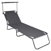VCM Sonnenliege grau Polyester-Mischgewebe B/H/L: ca. 55x34x190 cm Sonnenliege - grau (190,00/55,00/34,00cm) - VCM