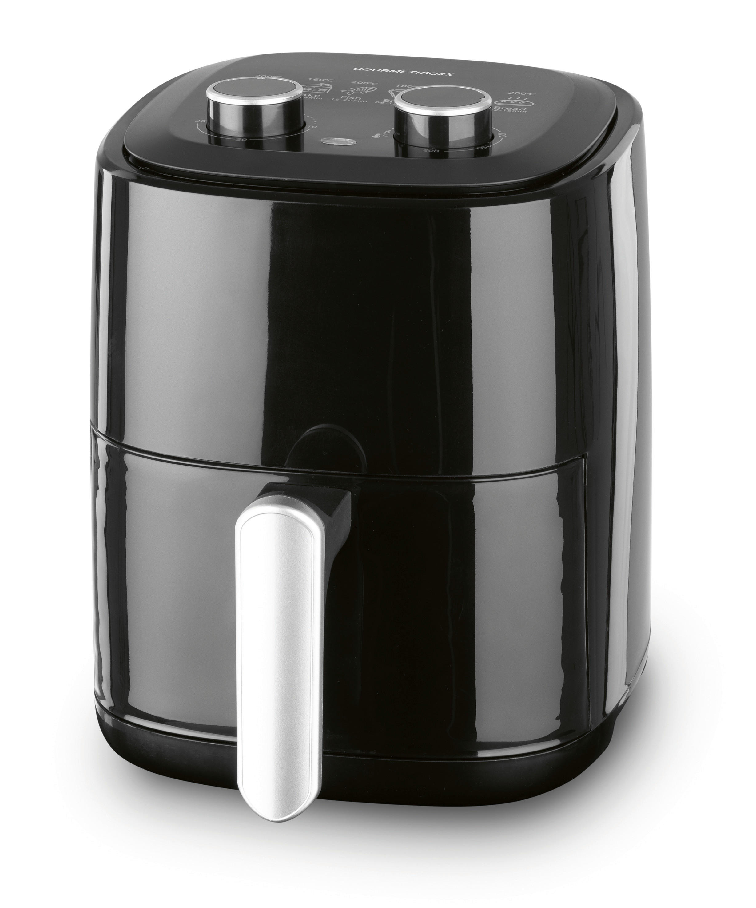 GOURMETmaxx Heißluftfritteuse schwarz Metall B/H/L: ca. 22,5x29,5x29 cm ca. 3,1 l Heißluftfritteuse 16446 - schwarz (29,00/22,50/29,50cm) - GOURMETmaxx