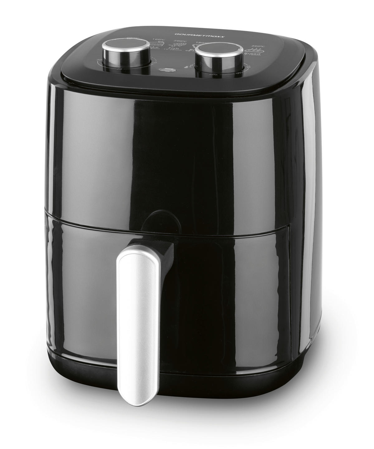 GOURMETmaxx Heißluftfritteuse schwarz Metall B/H/L: ca. 22,5x29,5x29 cm ca. 3,1 l Heißluftfritteuse 16446 - schwarz (29,00/22,50/29,50cm) - GOURMETmaxx