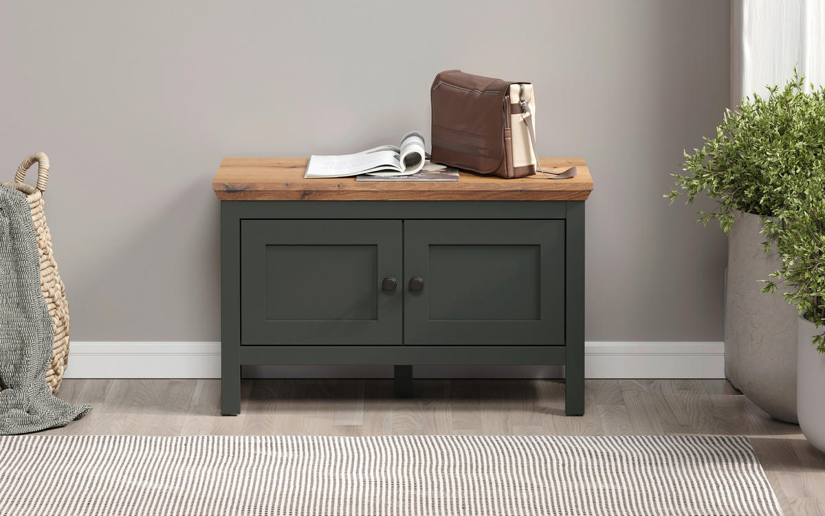 Sitzbank Stanton tannengrün Eiche Evoke Coast Nachbildung B/H/T: ca. 77x48x39 cm Stanton - Eiche/tannengrün (77,00/48,00/39,00cm)