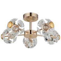 GLOBO Deckenleuchte gold klar Glas Metall H/D: ca. 22x50 cm 1 Brennstellen Floriella - gold/klar (50,00/22,00cm) - GLOBO