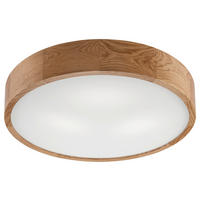 Lamkur Deckenleuchte EVELINE 38063 Eiche Holz Glas H/L: ca. 8x47 cm E27 3 Brennstellen Eveline - Eiche (47,00cm) - Lamkur