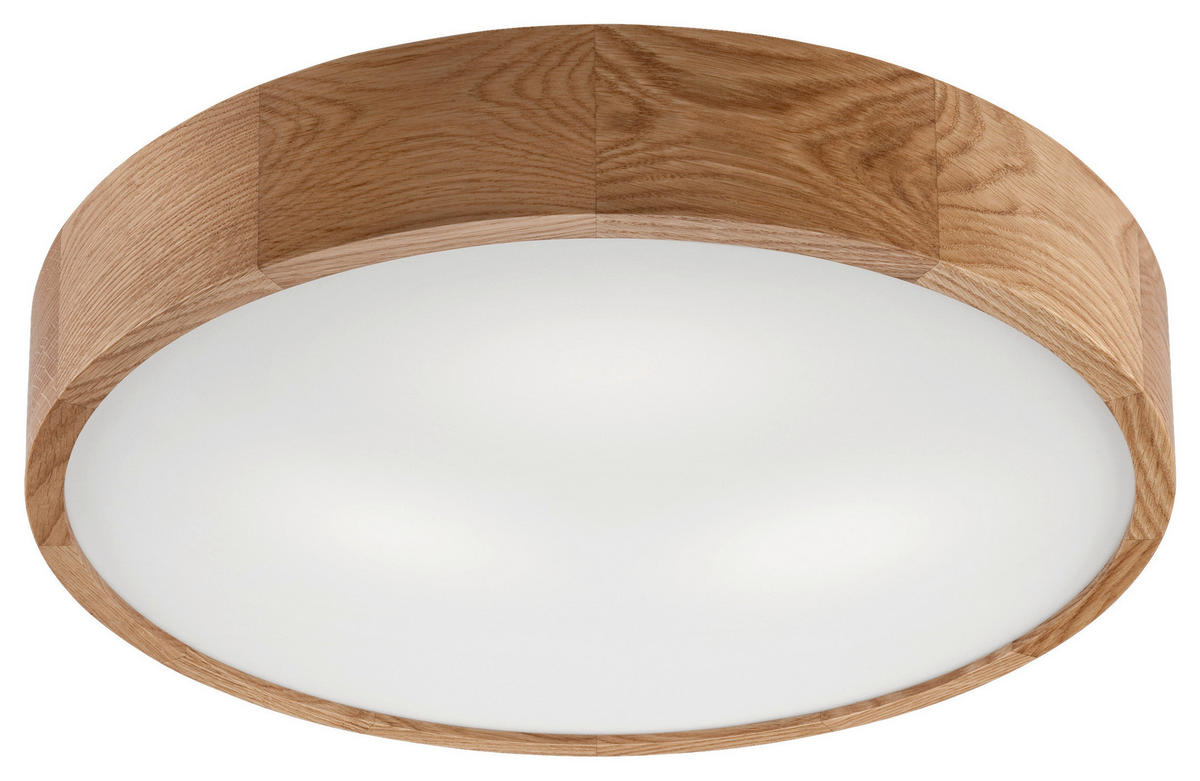 Lamkur Deckenleuchte EVELINE 38063 Eiche Holz Glas H/L: ca. 8x47 cm E27 3 Brennstellen Eveline - Eiche (47,00cm) - Lamkur