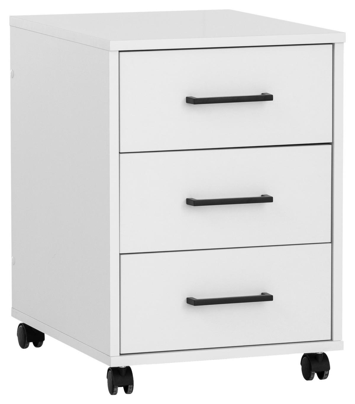 Rollcontainer Ruby weiß matt B/H/T: ca. 40,1x57x50 cm Ruby - weiß (40,10/57,00/50,00cm) - Möbelpartner