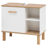 Waschbeckenunterschrank Padua weiß glanz Eiche Landhaus Nachbildung B/H/T: ca. 65,2x60,1x35 cm Padua - Eiche/weiß (65,20/60,10/35,00cm) - Möbelpartner