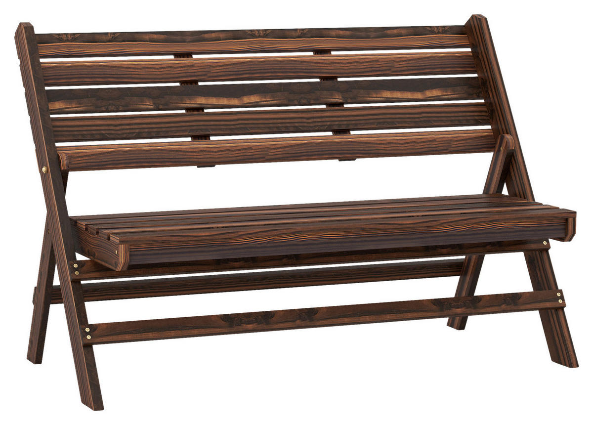 Outsunny Gartenbank grau Edelstahl B/H/L: ca. 63x122x83 cm Gartenbank - grau (83,00/63,00/122,00cm) - Outsunny