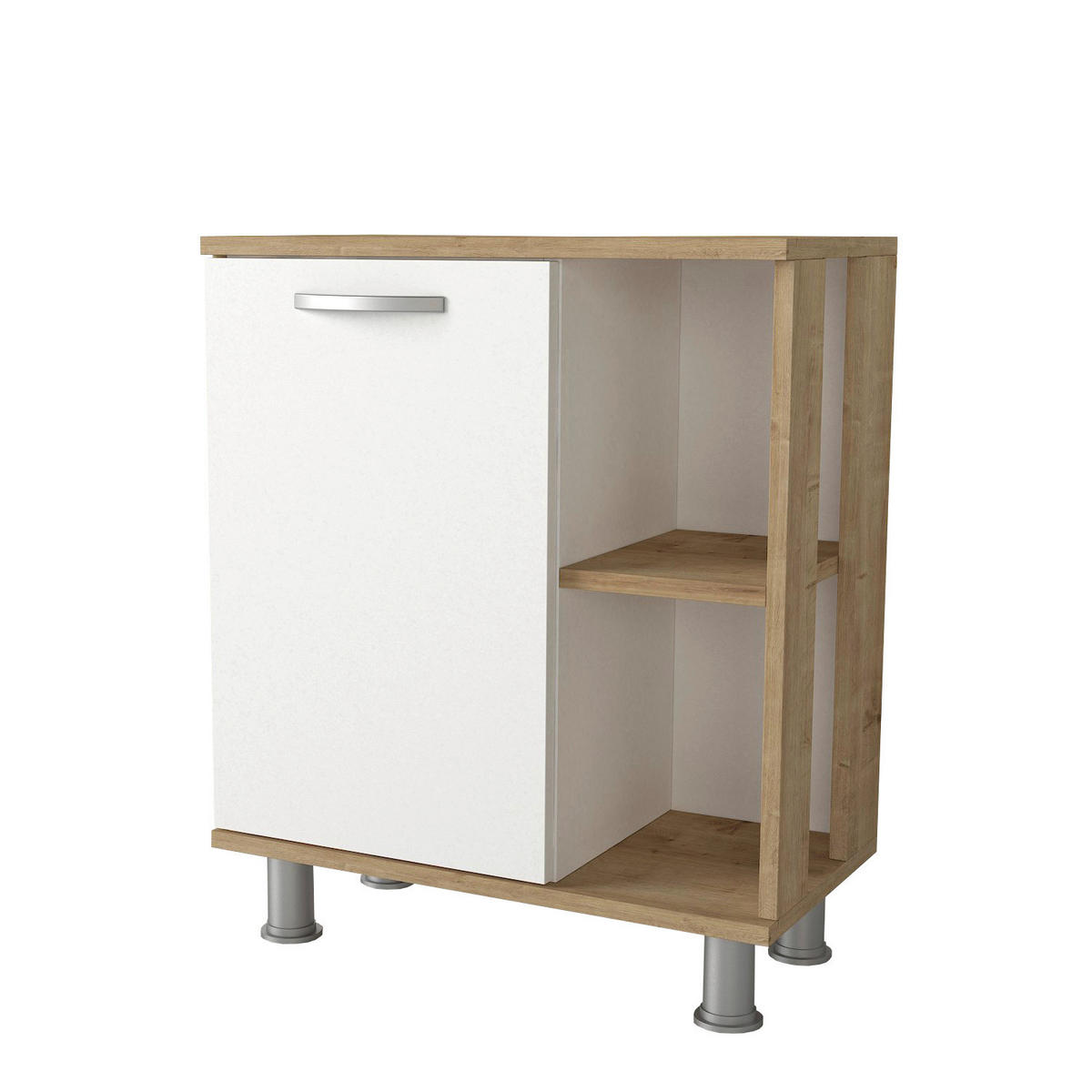 Waschbeckenunterschrank Golda weiß natur Nachbildung B/H/T: ca. 60x71,8x31,6 cm Golda - weiß/natur (60,00/71,80/31,60cm) - moebel17
