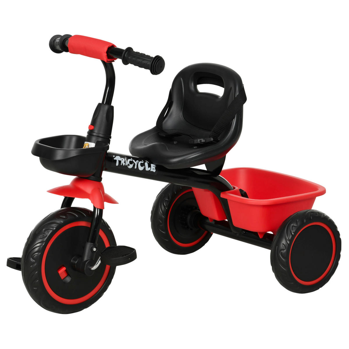 AIYAPLAY Dreirad schwarz B/H/L: ca. 48x80x63 cm Kinderdreirad - rot/schwarz (63,00/48,00/80,00cm) - AIYAPLAY