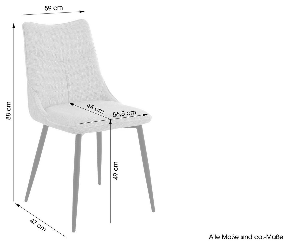 Stuhl CARLO 2er-Set. taupe Webstoff B/H/T: ca. 59x88x47 cm CARLO 2er-Set. - schwarz/taupe (59,00/88,00/47,00cm) - byLIVING