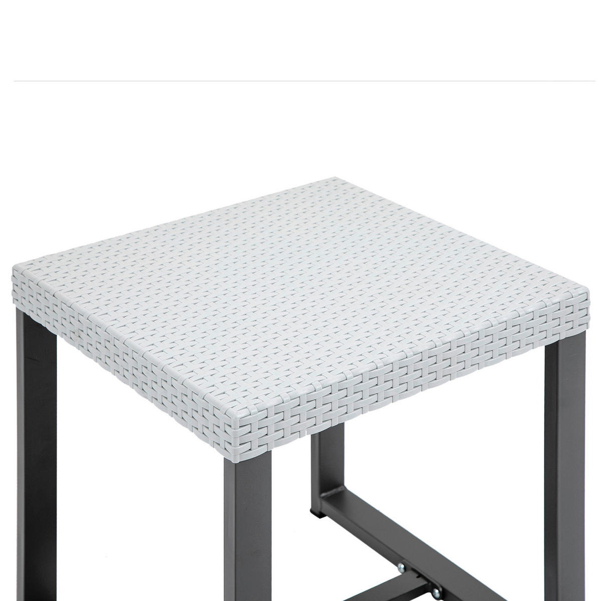 Outsunny Sitzgruppe schwarz Kunststoff B/H/L: ca. 58x58x84 cm Gartenmöbelset - schwarz/grau (84,00/58,00/58,00cm) - Outsunny