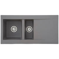 Respekta Einbauspüle Denver 1,5  100 x 50 G Beton grau Mineralite B/H/T: ca. 100x20x50 cm Denver 1,5  100 x 50 G - Beton/grau (100,00/20,00/50,00cm) - Respekta