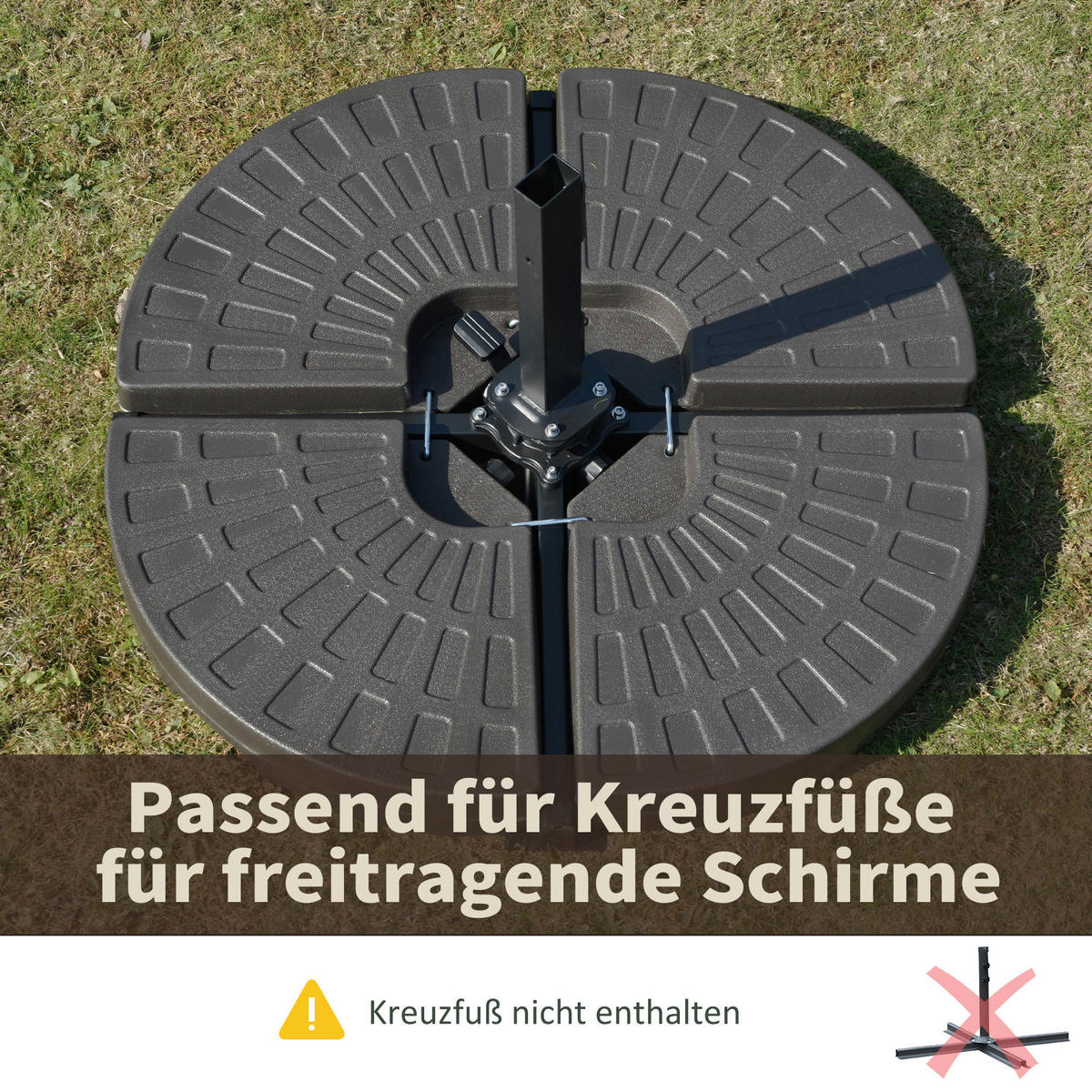 Outsunny Schirmständer kaffee Kunststoff B/H/L: ca. 100x10,5x100 cm Schirmständer - kaffee (100,00/100,00/10,50cm) - Outsunny