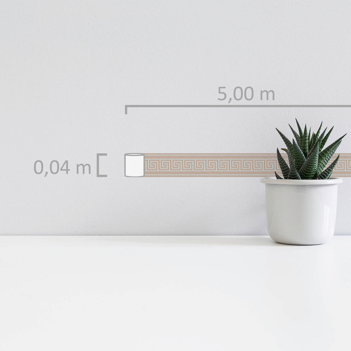 A.S.Creation Bordüre weiß beige B/H/D: ca. 4x500x7,5 cm Bordüre_selbstklebend - beige/weiß (7,50/500,00cm) - A.S.Creation