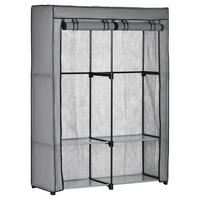 HOMCOM Kleiderschrank hellgrau Polypropylen B/H/L: ca. 49x118x170 cm Kleiderschrank - hellgrau (170,00/49,00/118,00cm) - HOMCOM