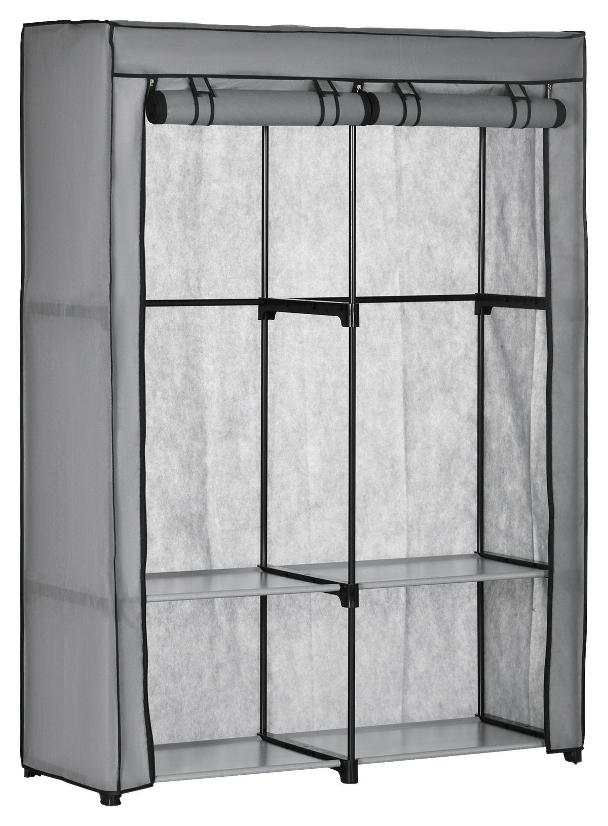 HOMCOM Kleiderschrank hellgrau Polypropylen B/H/L: ca. 49x118x170 cm Kleiderschrank - hellgrau (170,00/49,00/118,00cm) - HOMCOM