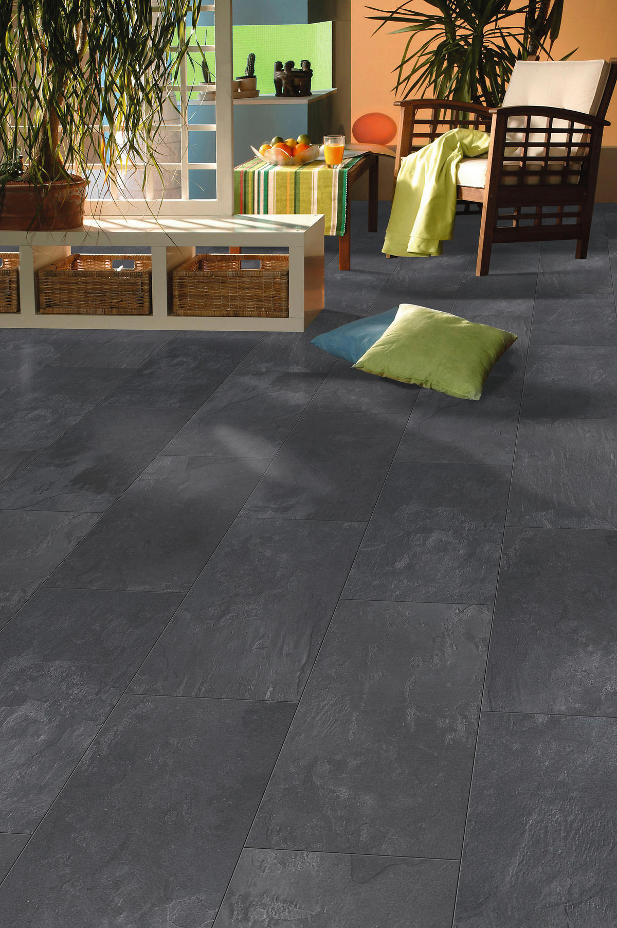 Visiogrande Laminatboden Ölschiefer ca. 2,367 m² im Paket  B/L: ca. 28x60,4 cm pro Paket Ölschiefer ca. 2,367 m² im Paket - Schiefergrau (28,00/60,40cm) - Visiogrande