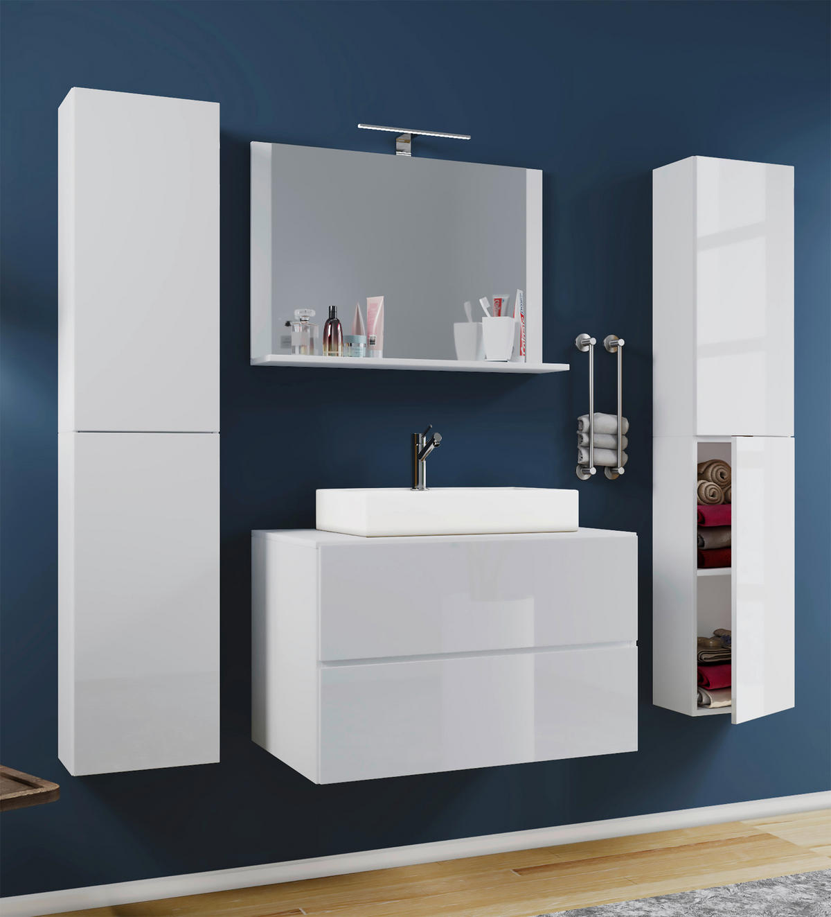 Waschplatz 5tlg-Lendas weiß weiß B/H/T: ca. 60x52x52 cm 5tlg-Lendas - weiß (60,00/52,00/52,00cm) - VCM Möbel