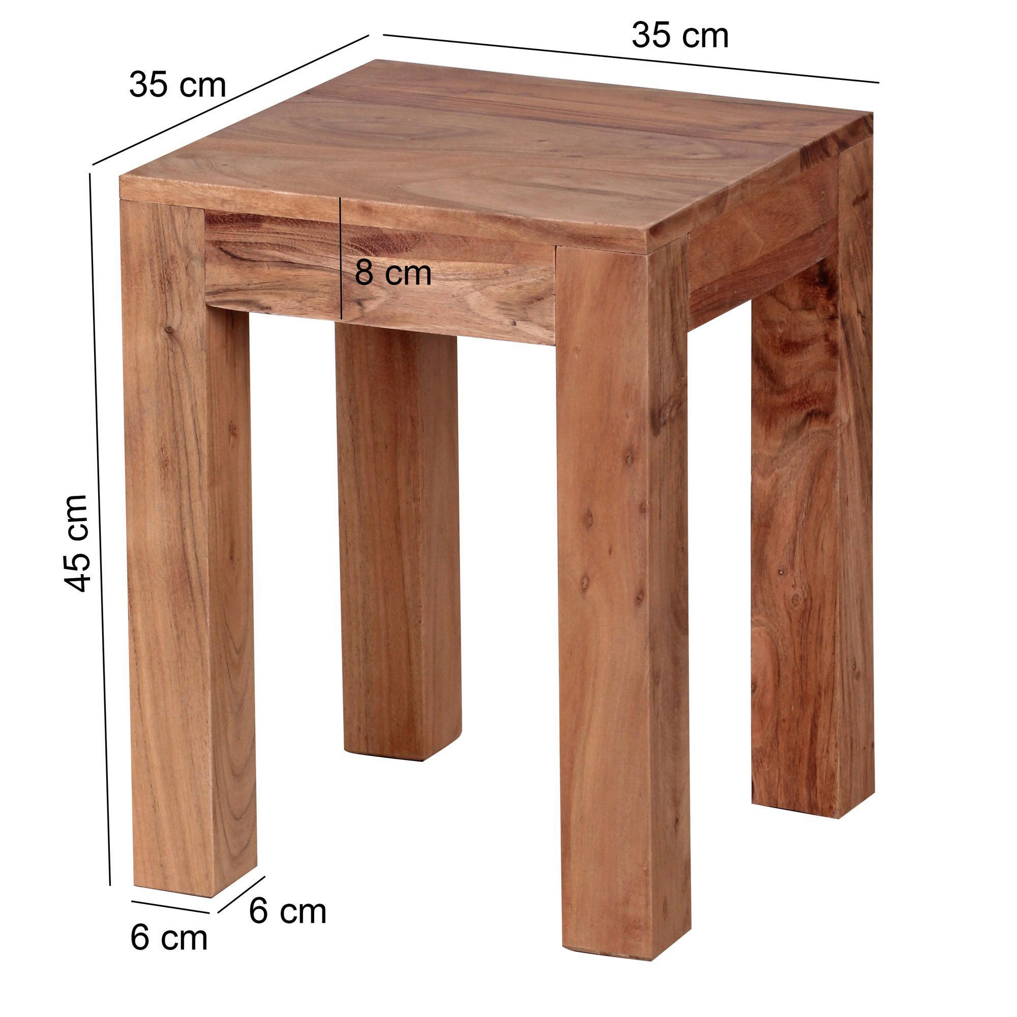 Beistelltisch natur Akazie B/H/T: ca. 35x45x35 cm Beistelltisch - natur (35,00/45,00/35,00cm) - Wohnling