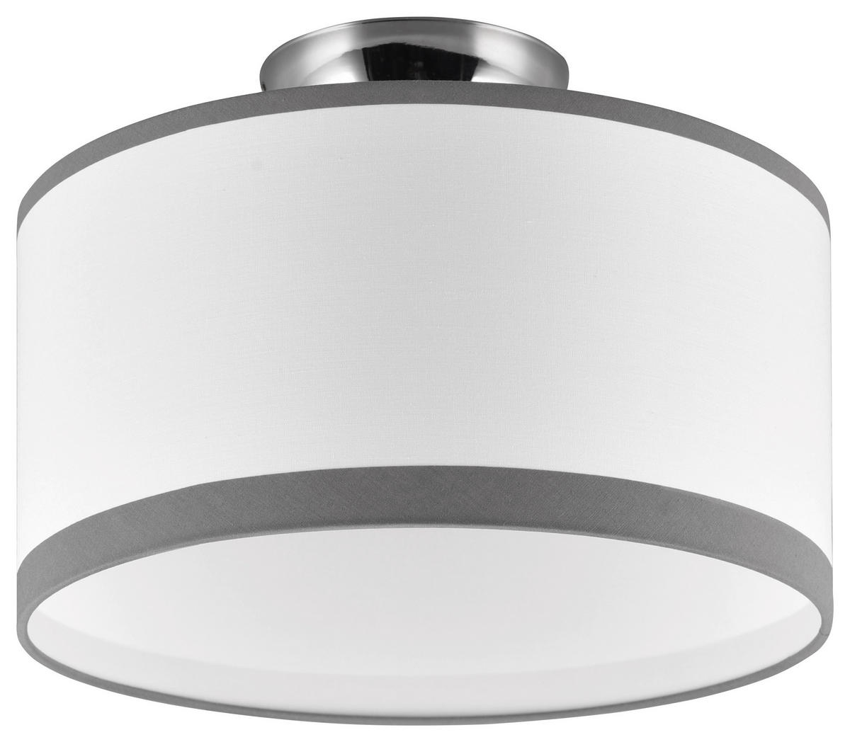 Reality Deckenleuchte R61552006 Davos weiß Chrom Stoff Metall H/D: ca. 22x30 cm E14 2 Brennstellen Davos - weiß/Chrom (30,00/22,00cm) - Reality