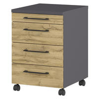 Rollcontainer 4251-564 Eiche Grand-Son Nachbildung Graphit B/H/T: ca. 42x61x49 cm 4251-564 - Eiche/Graphit (42,00/61,00/49,00cm) - Germania