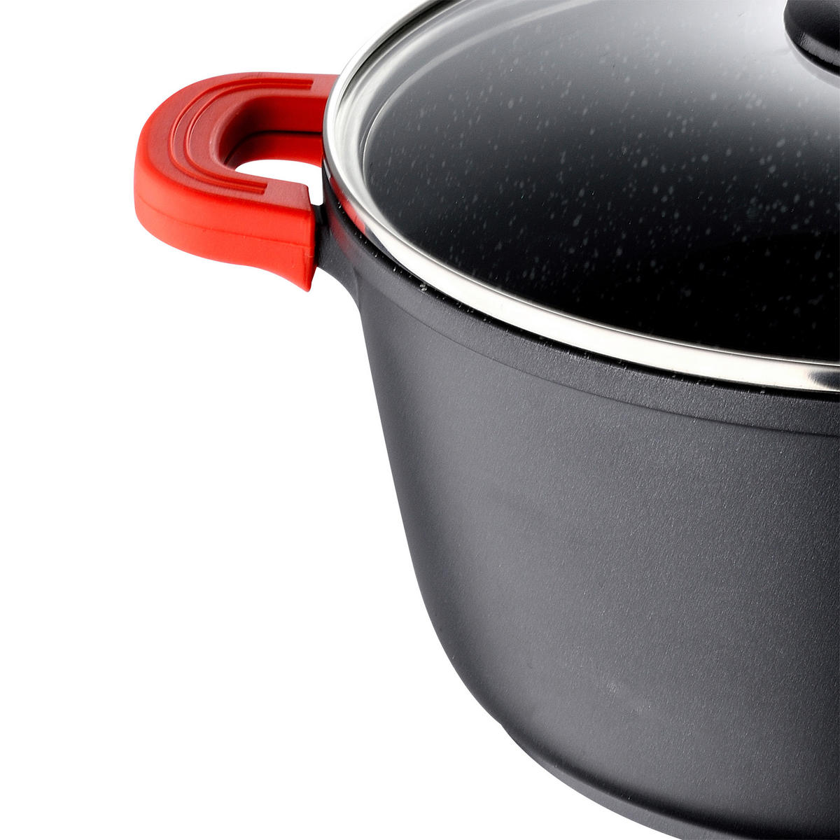 BERGNER Topfset Chroma schwarz Aluminium 2 tlg. Chroma - rot/schwarz (40,00/30,00/20,00cm) - BERGNER
