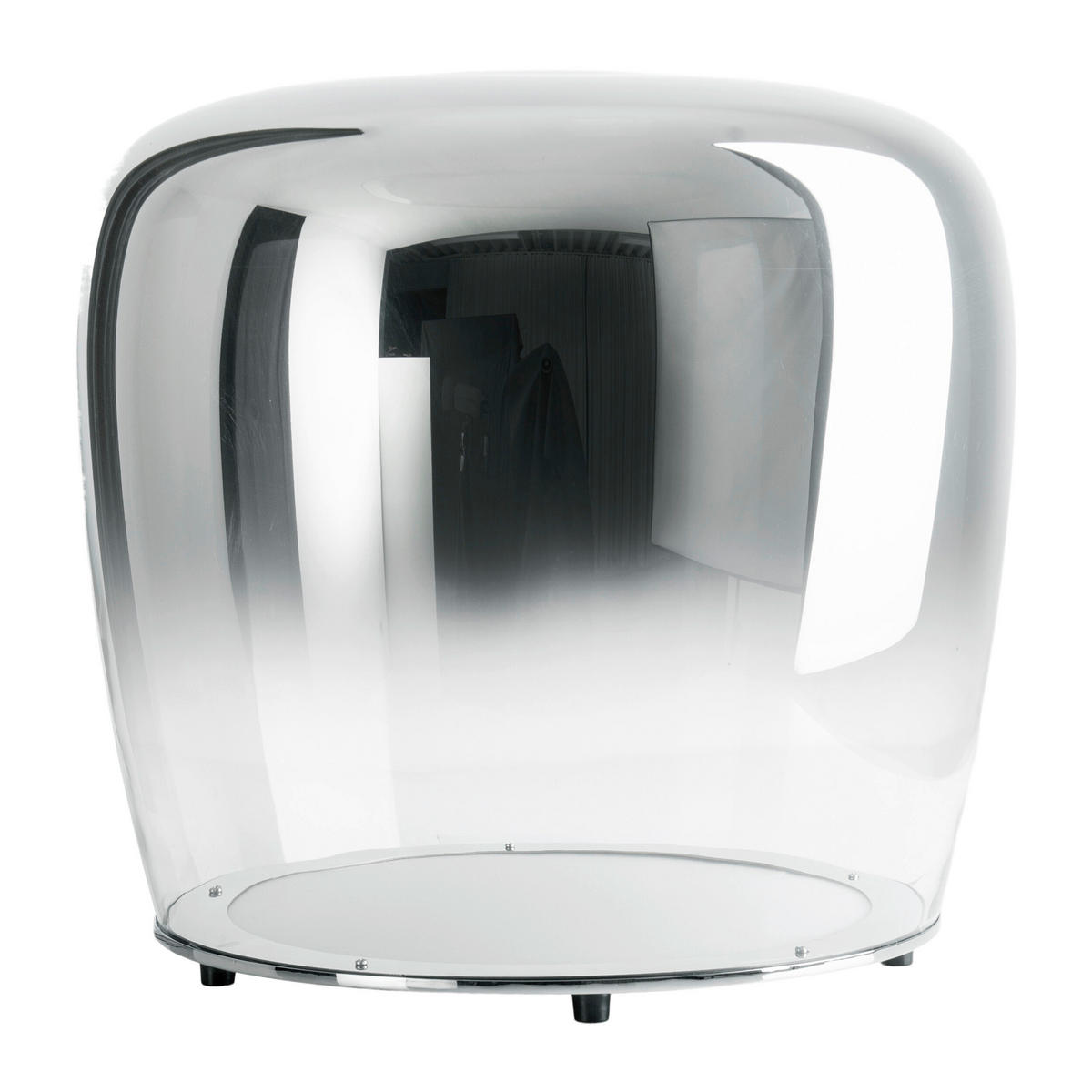 Näve Leuchten LED-Tischleuchte Chrom Glas Metall B/H/T/D: ca. 43x40x43x43 cm SMOKY - Chrom (43,00/40,00/43,00cm) - Näve Leuchten