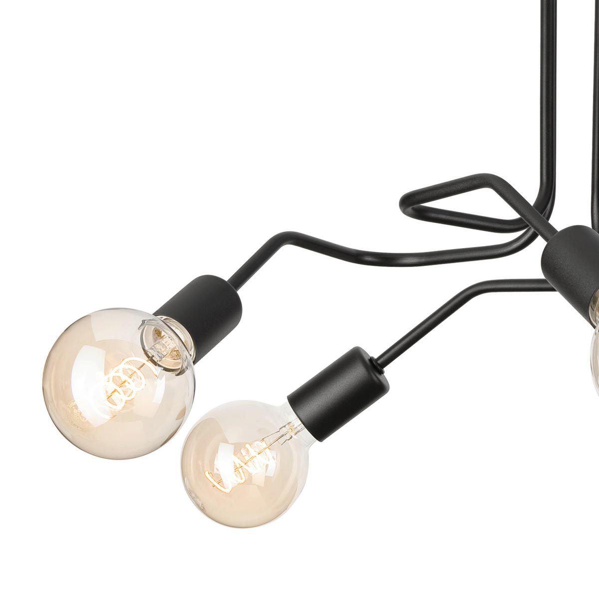 Lamkur Deckenleuchte DOMINO 51222 schwarz Stahl H/L: ca. 40x59 cm E27 5 Brennstellen Domino - schwarz (59,00cm) - Lamkur