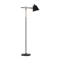 HOMCOM Stehleuchte B31-112BK schwarz Holz Metall B/H/L: ca. 30x155x54 cm E27 1 Brennstellen Stehleuchte B31-112BK - schwarz (54,00/30,00/155,00cm) - HOMCOM