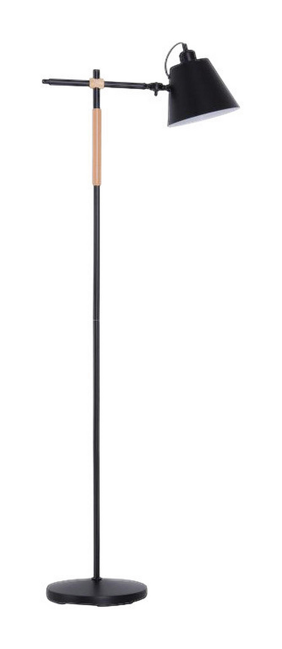 HOMCOM Stehleuchte B31-112BK schwarz Holz Metall B/H/L: ca. 30x155x54 cm E27 1 Brennstellen Stehleuchte B31-112BK - schwarz (54,00/30,00/155,00cm) - HOMCOM