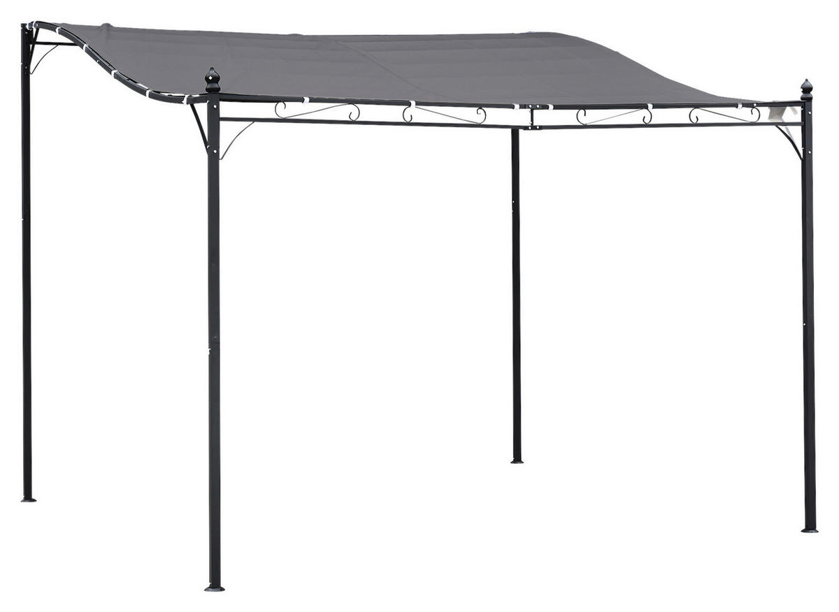 Outsunny Gartenpavillon grauschwarz Metall B/L: ca. 297x297 cm Gartenpavillon - grauschwarz (297,00/297,00cm) - Outsunny