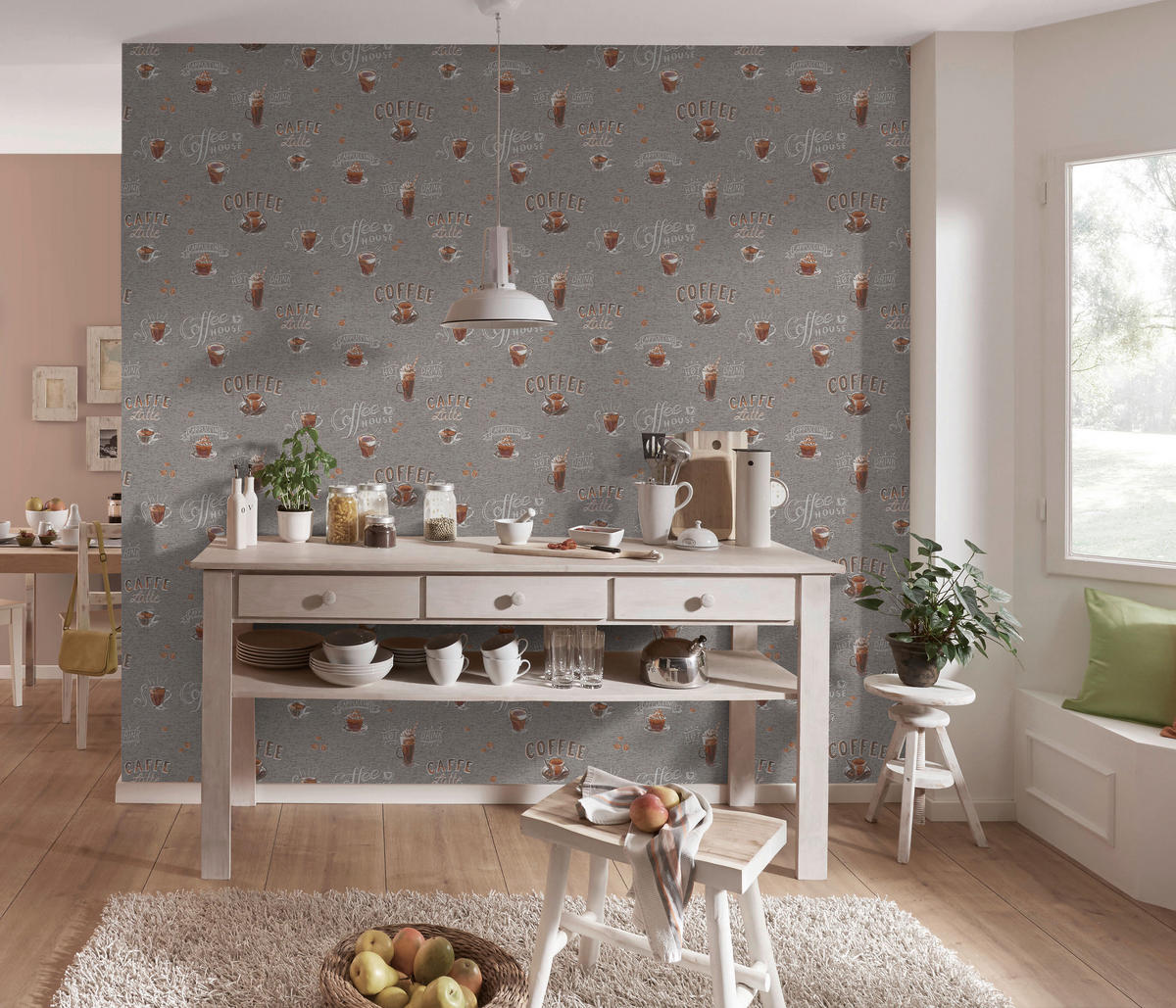 Erismann Vliestapete Coffee grau B/L: ca. 53x1005 cm Vliestapete_10410-47 VW15 unten - grau (53,00/1005,00cm) - Erismann