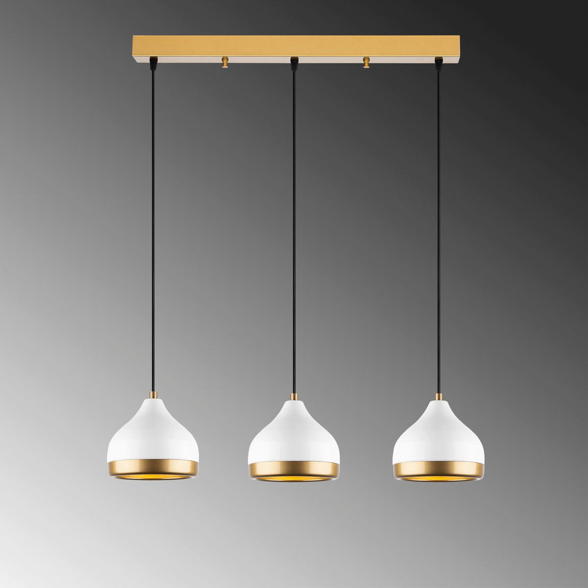 Opviq Pendelleuchte Yldo weiß B/H/T/L: ca. 67x111x17x67 cm E27 3 Brennstellen Yldo - weiß (67,00/67,00/111,00cm) - Opviq