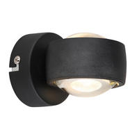 GLOBO LED-Wandleuchte schwarz Metall B/H: ca. 7,5x7 cm RANDI - schwarz (7,50/7,00cm) - GLOBO