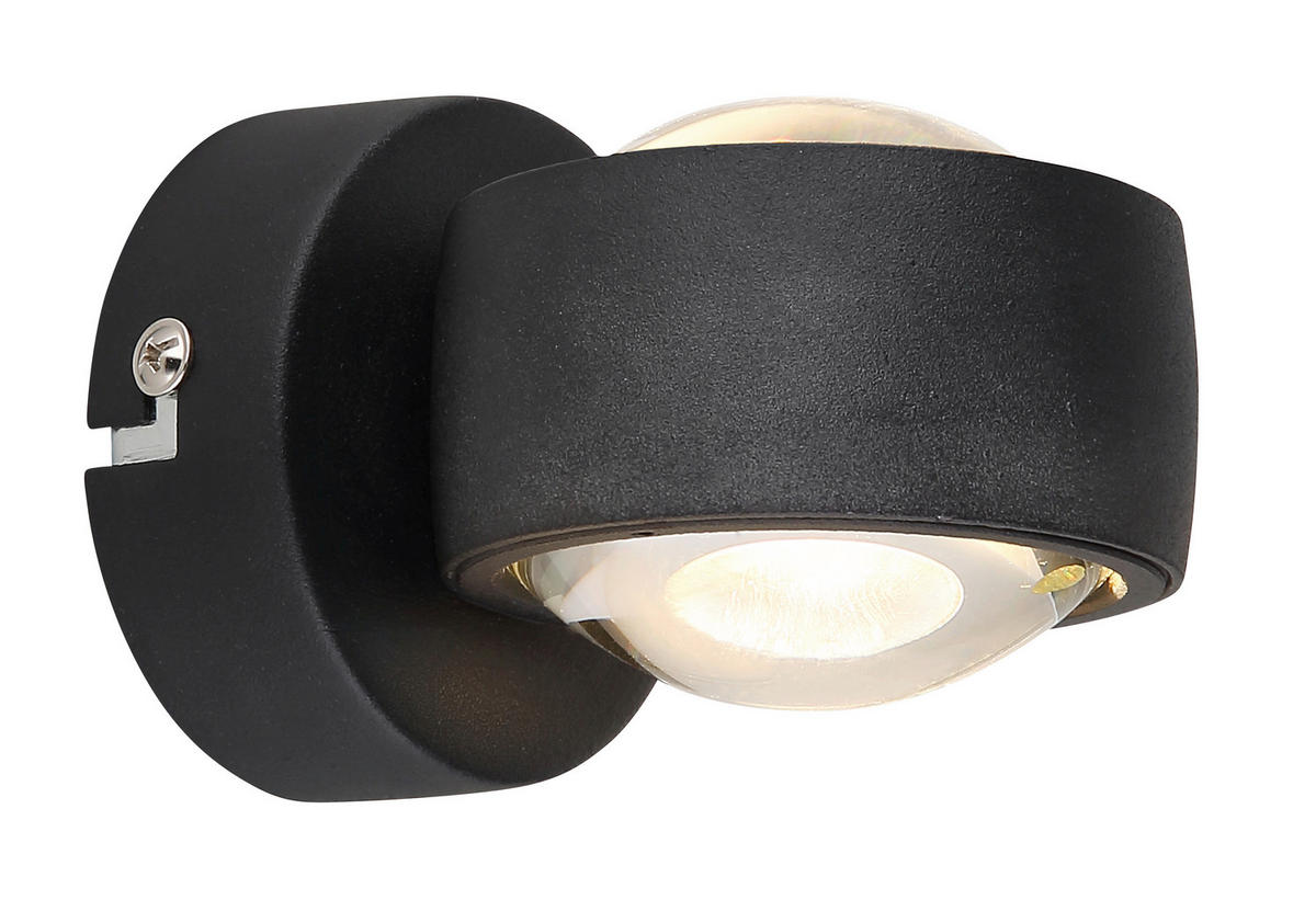 GLOBO LED-Wandleuchte schwarz Metall B/H: ca. 7,5x7 cm RANDI - schwarz (7,50/7,00cm) - GLOBO