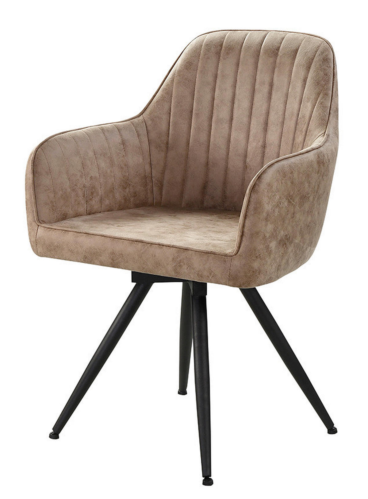 Armlehnstuhl  graubraun Vintage Microfaser B/H/T: ca. 58x85x55 cm Sammy_Armlehnstuhl - schwarz/graubraun (58,00/85,00/55,00cm)