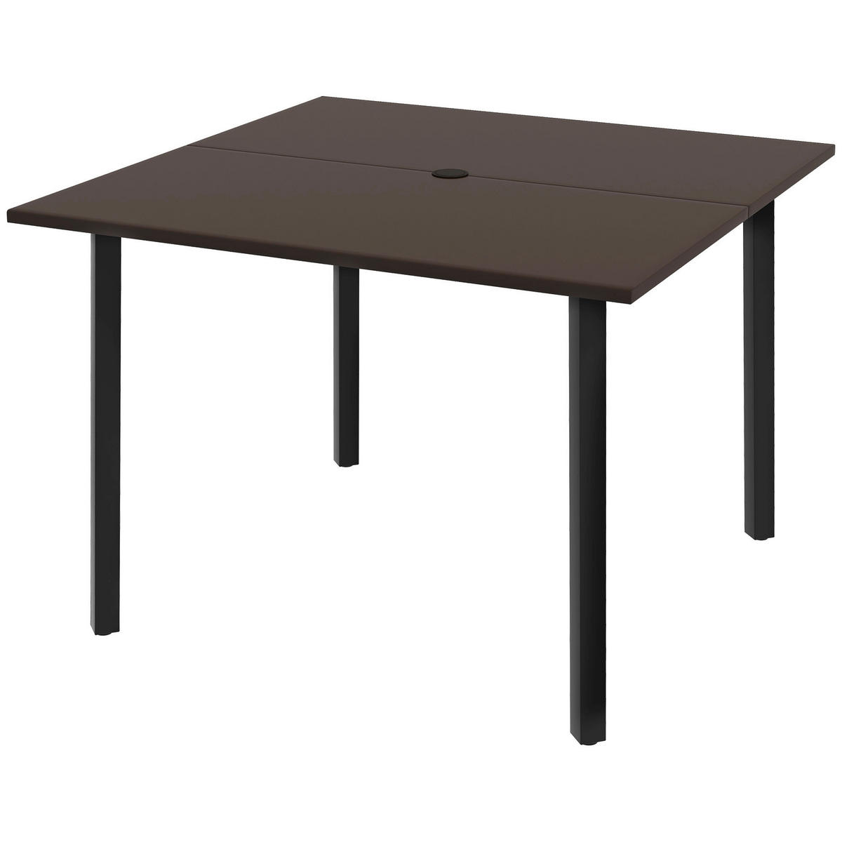 Outsunny Gartentisch braun Polypropylen B/H/L: ca. 100x100x72 cm Gartentisch - braun (72,00/100,00/100,00cm) - Outsunny