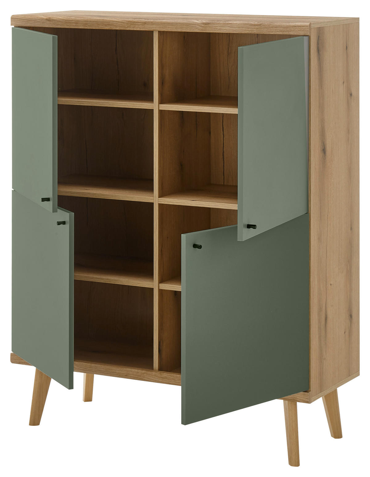 Highboard Alva Eiche Evoke Coast Nachbildung salbei B/H/T: ca. 107x134x40 cm Alva - Eiche/salbei (107,00/134,00/40,00cm)