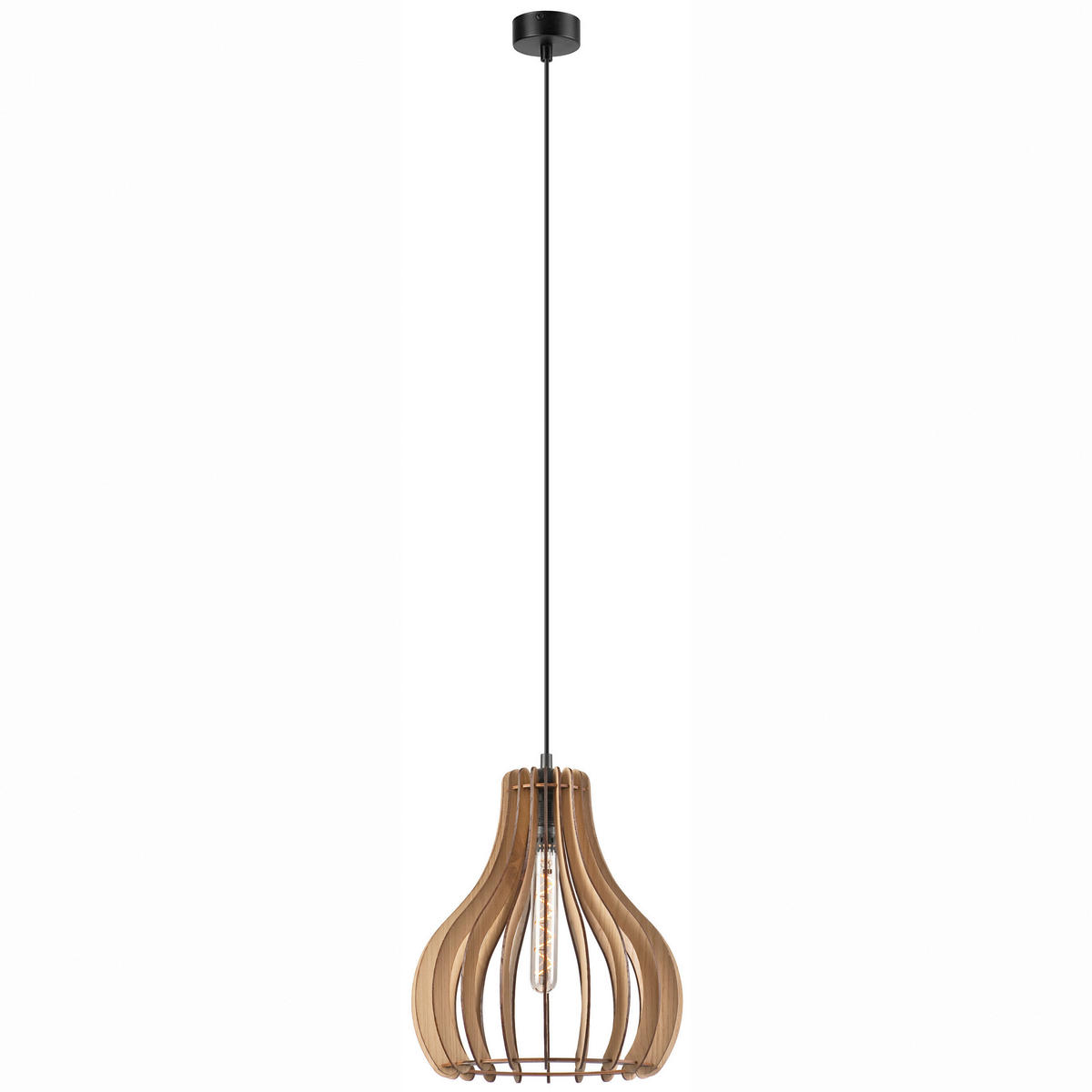Lamkur Pendelleuchte TUCCI 50119 Eiche Eiche H/L: ca. 120x29 cm E27 1 Brennstellen Tucci - Eiche (29,00cm) - Lamkur