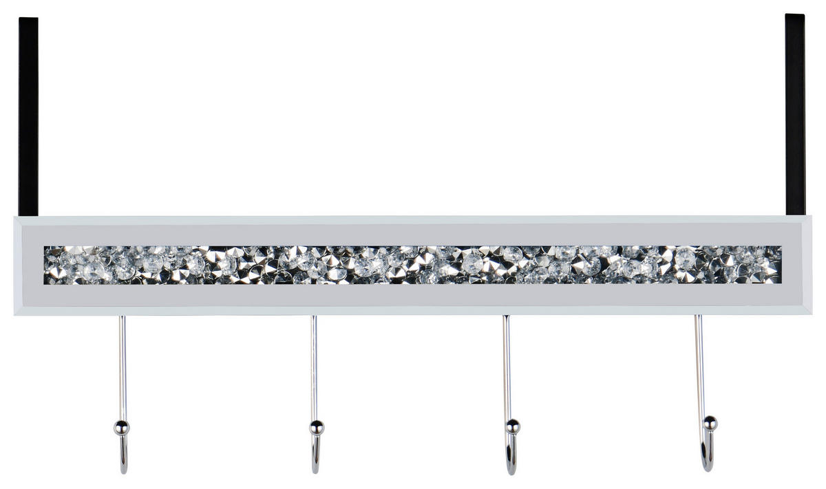 Türgarderobe Zoe weiß schwarz Glas B/H/T: ca. 40x12x9 cm Zoe - weiß/schwarz (40,00/12,00/9,00cm)