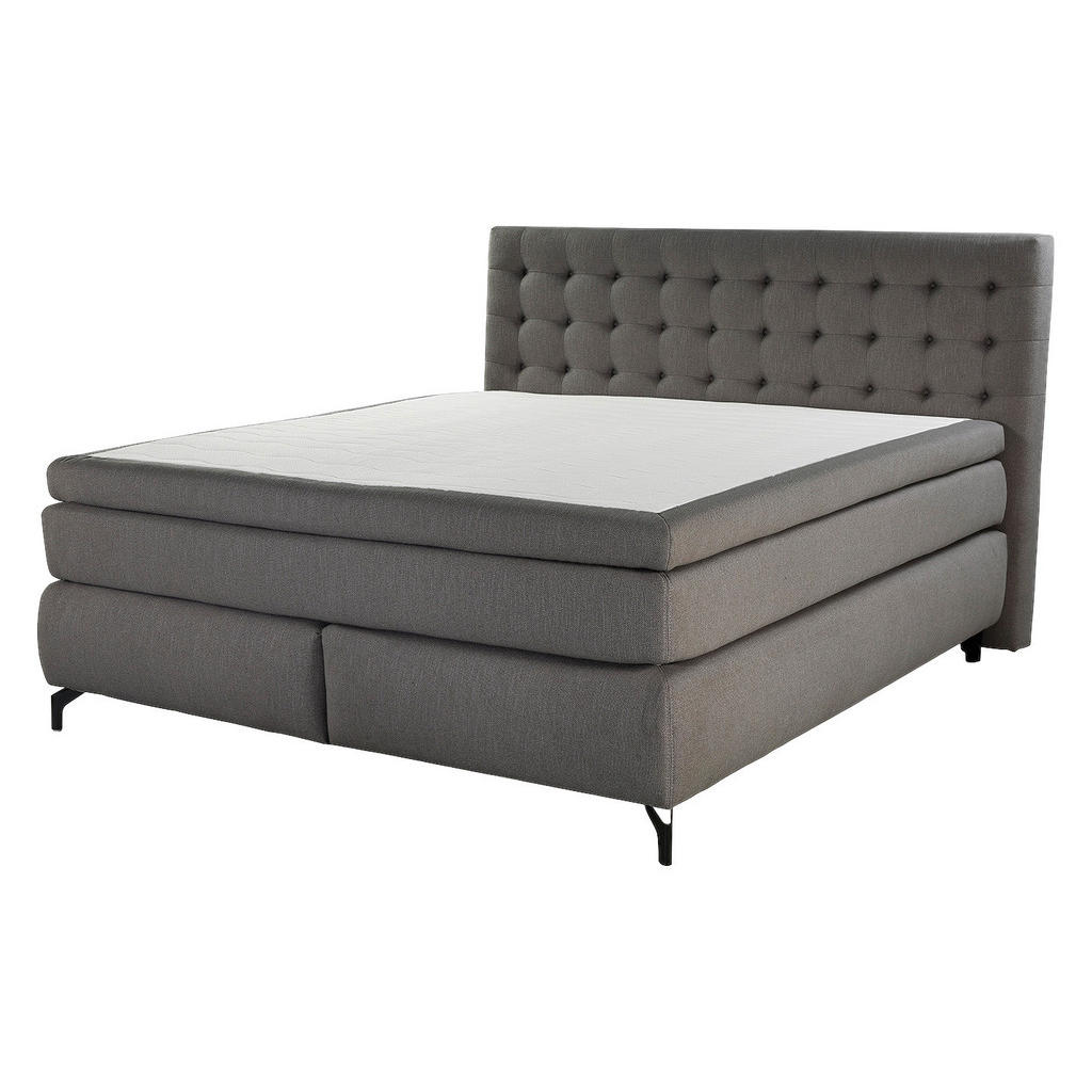 Thumbnail - Boxspringbett graubraun Flachgewebe Liegefläche B/L: ca. 180x200 cm