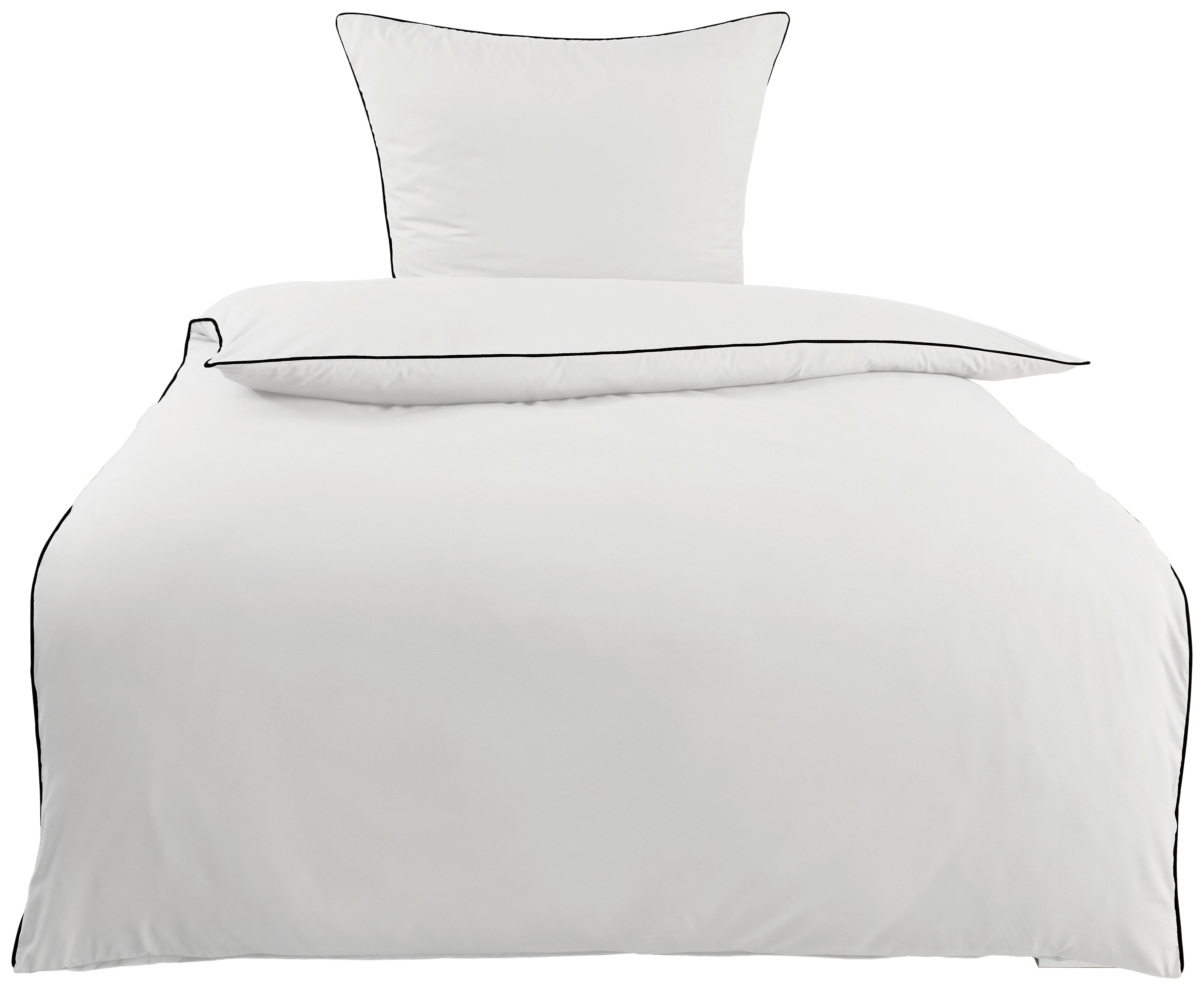 Microfaser Bettwäsche Bettwäsche_Microfaser_Biese - weiß/schwarz (135,00/200,00cm)