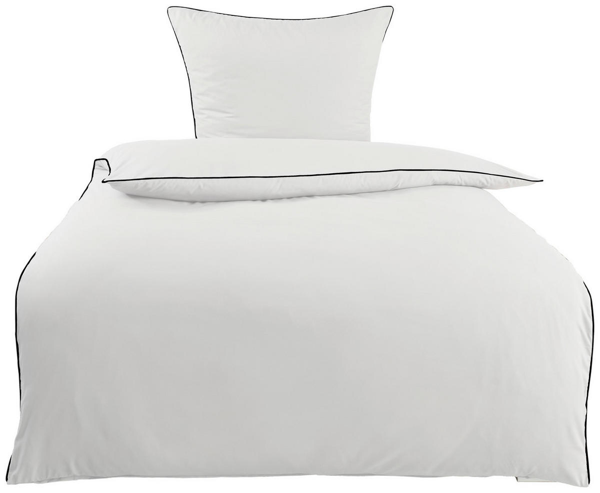 Microfaser Bettwäsche Bettwäsche_Microfaser_Biese - weiß/schwarz (135,00/200,00cm)