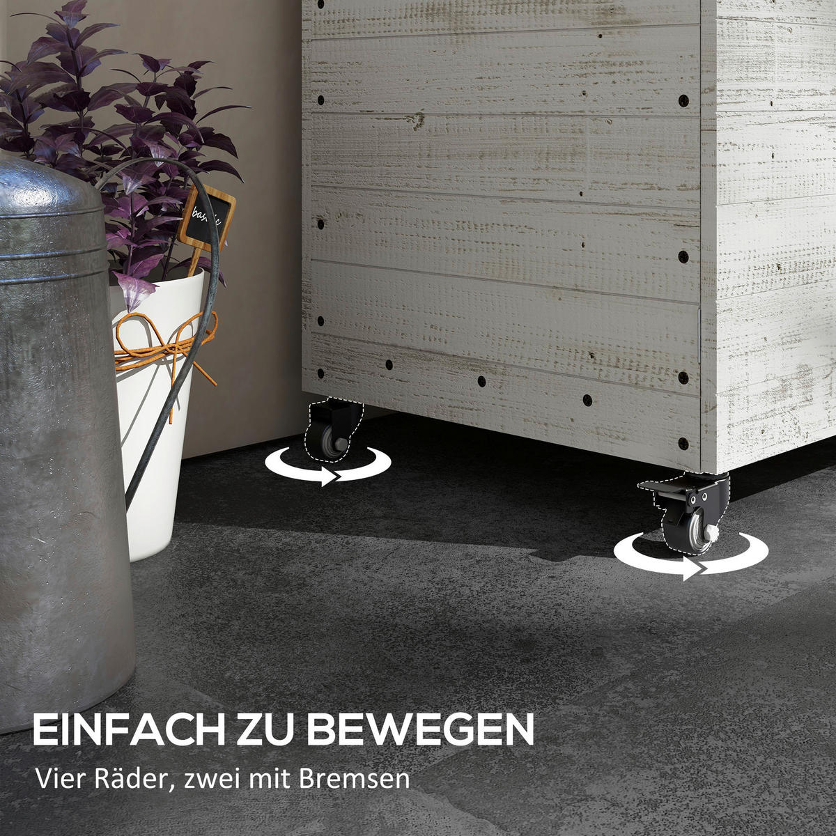 Outsunny Hochbeet weiß Holz B/H/L: ca. 50x110x95 cm Hochbeet - weiß (95,00/50,00/110,00cm) - Outsunny