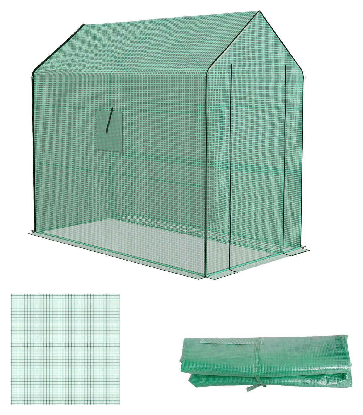 Outsunny Garten-Zubehör grün B/H/L: ca. 213x140x190 cm Gewächshausfolie - grün (190,00/213,00/140,00cm) - Outsunny