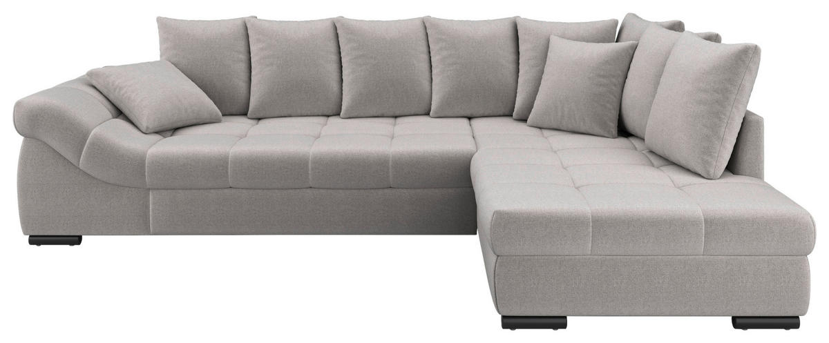 Ecksofa Pietro grau Microfaser B/H/T: ca. 303x88x202 cm Pietro - schwarz/grau (303,00/88,00/202,00cm)